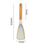 Silicone Spatula Set – 2 Pack, Heat-Resistant, BPA-Free, Non-Toxic, Wooden Handles, Durable & Safe for Non-Stick Cookware – Everyday Kitchen Utensils (White)