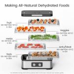Konfintos Food Dehydrator for Jerky, 5 Stackable BPA-Free Trays, Adjustable Temperature & 250W Compact Dehydrator Machine for Meat, Fruit, Mushroom, Herbs, Easy Knob Control, Recipe Included, 72H Max