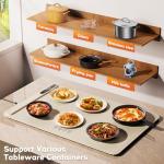 Warming Mat for Food, Voriah Electric Warming Tray with 3 Temp Settings & Auto Shut-Off, Food Warmer with Thick Silicone Surface to Keep Food Warm at Buffet, Parties, and Family Use（Apricot）