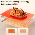 Warming Mat for Food, Voriah Electric Warming Tray with 3 Temp Settings & Auto Shut-Off, Food Warmer with Thick Silicone Surface to Keep Food Warm at Buffet, Parties, and Family Use（Apricot）