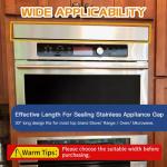 304 Brushed Stainless Steel Sheet Gap Filler, Metal Trim Strip for Wall Oven/Microwave Combo/Range/Cooktop, Self-Adhesive Gap Cover, 30 Inches Long, 3 Inches Wide, One Piece