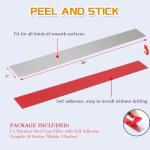 304 Brushed Stainless Steel Sheet Gap Filler, Metal Trim Strip for Wall Oven/Microwave Combo/Range/Cooktop, Self-Adhesive Gap Cover, 30 Inches Long, 3 Inches Wide, One Piece