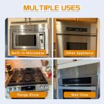 304 Brushed Stainless Steel Sheet Gap Filler, Metal Trim Strip for Wall Oven/Microwave Combo/Range/Cooktop, Self-Adhesive Gap Cover, 30 Inches Long, 3 Inches Wide, One Piece