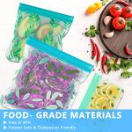 10 Pack Dishwasher Safe Reusable PEVA Food Storage Bags, Leak proof Reusable Freezer Bags for Food Storage Home Organization Traval & Make-up BPA FREE for Food Storage Home BPA FREE for Salad Fruit