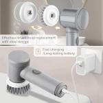 HFLYJPYW Electric Spin Scrubber - Shower Scrubber,Bathroom Scrubber Electric,for Cleaning Tub, Floor, Tile, Window, Sink, Kitchen Cleaning with 6 Electric Cleaning Brush Head (8)