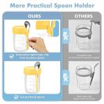 DRKIO 6 Pack Overnight Oats Containers with Lids and Spoons 16 Oz Glass Mason Jars for Overnight Oats Leak Proof Oatmeal Container Great for Cereal Fruit Vegetable Milk Salad Yogurt Meal Prep