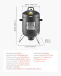 VEVOR Charcoal Smoker, 16" Vertical Charcoal BBQ Grill, Coated Steel Barbecue Smoker with 2 Grilling Grates, Thermometer, Air Vents & Removable Ash Tray, Ideal for Backyard Patio Parties Cooking