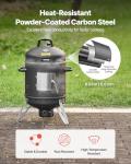 VEVOR Charcoal Smoker, 16" Vertical Charcoal BBQ Grill, Coated Steel Barbecue Smoker with 2 Grilling Grates, Thermometer, Air Vents & Removable Ash Tray, Ideal for Backyard Patio Parties Cooking