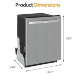 SUNVIVIPRO 24" Built-in Dishwasher, Stainless Steel Dishwasher Machine with Adjustable Racks, 14–16 Place Settings Large Capacity Dish Washer, 8 Wash Programs, Energy Star Certified, Sliver