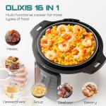 OLIXIS Electric Pressure Cooker 8 Quart Stainless Steel Multi Cooker Electric for Pressure 16-in-1 Rice, Steamer, Yogurt Maker, Slow Cook,Meat Stew, Cake, Saute, Multigrain