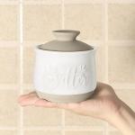 MAIA Ceramic 5.5 oz Butter Crock for Counter with Water Butter Spreader Holder for Spreadable Butter French Butter Dish with Lid Butter Keeper on Kitchen Counter White Kitchen Decor