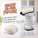 Nostalgia Air Popper Popcorn Maker – 16 Cups Oil-Free Pop Corn – Includes 4-oz Measuring Cup – Perfect for Family Movie Nights – White