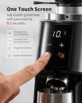 SHARDOR Professional 64mm Burr Coffee Grinder with 100 Grind Settings and All-Metal Chamber, Coffee Bean Grinder with Adjustable Electronic Timer and LED Display, Anti-Static,Black