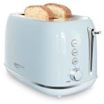 Retro 2 Slice Stainless Steel Toaster with 6 Bread Shade Settings, Bagel, Cancel, Defrost Function, Extra Wide Slot, Removable Crumb Tray, Blue