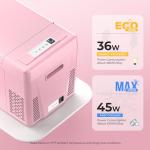 BougeRV Pink 23Quart Portable Refrigerator, 12 Volt Fridge 22L, Portable Freezer Compressor Cooler 12/24V DC 110~240 Volt AC for Truck Van RV Camper -8℉~50℉