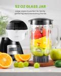 GDOR Blender, 52 Oz Glass Jar, Multi-Function Kitchen Blender & Grinder Combo, 9 Functions with Shakes, Puree, Crush Ice, and Chop, Max 700W, Self Cleaning