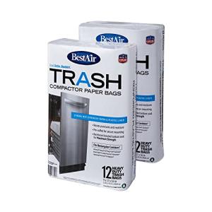 BestAir WMCK1335012-2 Heavy Duty Trash Compactor Bags, 16'' D x 9'' W x 17'' H, Pack of 2 (24 Bags)