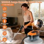 Steam Cleaner for Home & Car, 15s Fast Heat Handheld Steamer for Cleaning, 1.6L Large Tank, 3-Level Steam Control with 17-Piece Accessories Kit for Floors, Couches, Tiles, Grout, Dirt, and Grease