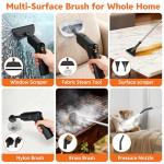 Steam Cleaner for Home & Car, 15s Fast Heat Handheld Steamer for Cleaning, 1.6L Large Tank, 3-Level Steam Control with 17-Piece Accessories Kit for Floors, Couches, Tiles, Grout, Dirt, and Grease