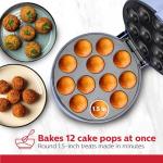 Holstein Housewares 12-Count Cake Pop Maker with Non-Stick Plates & Indicator Lights – Bakes 12 Sweet or Savory Pops Fast, Perfect for Birthday Treats & Holiday Party Snacks, Lavender
