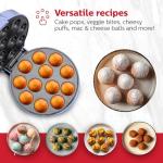 Holstein Housewares 12-Count Cake Pop Maker with Non-Stick Plates & Indicator Lights – Bakes 12 Sweet or Savory Pops Fast, Perfect for Birthday Treats & Holiday Party Snacks, Lavender