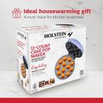 Holstein Housewares 12-Count Cake Pop Maker with Non-Stick Plates & Indicator Lights – Bakes 12 Sweet or Savory Pops Fast, Perfect for Birthday Treats & Holiday Party Snacks, Lavender