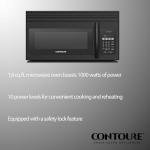 CONTOURE RV Over-the-Range Convection Microwave Oven: 1.6 Cu.Ft. | 1000W | LED | Express Cooking | Ventilation System | Black | RV-450BK-OTR