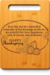 Happy Thanksgiving Cutting Board - Pumpkin Decor Board, Thanksgiving Dinner Gift, Fall Decorations For Home, Personalize Thanksgiving Gift for Mom, Grandma - Decorative Bamboo Cutting Board, 12" x 8"