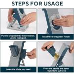 Eletronova Blue Mandoline Slicer, Vegetable Slicer, French Fry Cutter, Stainless Steel Blade, Plastic Body