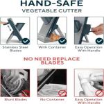 Eletronova Blue Mandoline Slicer, Vegetable Slicer, French Fry Cutter, Stainless Steel Blade, Plastic Body