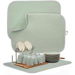 FULL BE DARE 2 Packs Dish Drying Mats for Kitchen Counter, Drying Matt Kitchen Counter, Sage Green Kitchen Dish Drying Mat & Dish Dryer Mat for Drying Dishes, 20 x 15 inches (Green)