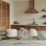 FULL BE DARE 2 Packs Dish Drying Mats for Kitchen Counter, Drying Matt Kitchen Counter, Sage Green Kitchen Dish Drying Mat & Dish Dryer Mat for Drying Dishes, 20 x 15 inches (Green)