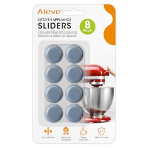 Aieve Appliance Sliders, 8 Pcs Small Appliance Slider for Countertop, Self Adhesive Home Finds Caster Wheels Rollers, Kitchen Must Have Gadgets for Stand Mixers, Coffee Makers, Air Fryers