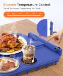 LNNIW Waterproof Food Warming Mat, Color-Changing Electric Heating Tray with 6-Level Temperature Control, 1-6h Timers, Dishwasher-Friendly Food Warmer Mat for Parties, Buffets, and Kitchen Use.