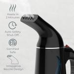 Pure Enrichment PureSteam Portable Fabric Steamer - Handheld Travel Garment Steamer Removes Wrinkles & is Safe on All Fabrics - Fast-Heating, Lightweight, Auto Safety Shut-Off, & Long Cord (Black)