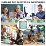 RIKDOKEN Lunch Box, Stackable 3 Layers Containers, Portable 94OZ Large Capacity Leakproof Bento Box with Spoon & Fork & Sauce Boxes, Microwave Safe Lunch Box for Kids and Adults