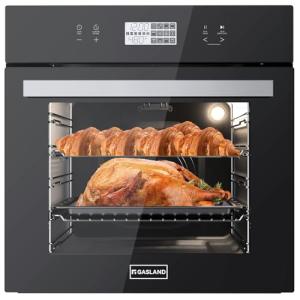 24 Inch Electric Wall Oven, ETL Certified, GASLAND 2.6 Cu.ft Built-in Single Wall Oven, 12 Cooking Functions, 3D Heating, Convection Oven with Rotisserie, Touch Control, Safety Lock, Black