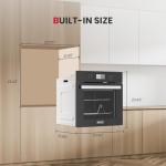 24 Inch Electric Wall Oven, ETL Certified, GASLAND 2.6 Cu.ft Built-in Single Wall Oven, 12 Cooking Functions, 3D Heating, Convection Oven with Rotisserie, Touch Control, Safety Lock, Black