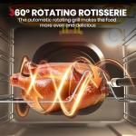 24 Inch Electric Wall Oven, ETL Certified, GASLAND 2.6 Cu.ft Built-in Single Wall Oven, 12 Cooking Functions, 3D Heating, Convection Oven with Rotisserie, Touch Control, Safety Lock, Black