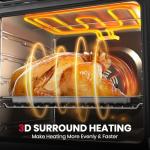 24 Inch Electric Wall Oven, ETL Certified, GASLAND 2.6 Cu.ft Built-in Single Wall Oven, 12 Cooking Functions, 3D Heating, Convection Oven with Rotisserie, Touch Control, Safety Lock, Black