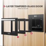 24 Inch Electric Wall Oven, ETL Certified, GASLAND 2.6 Cu.ft Built-in Single Wall Oven, 12 Cooking Functions, 3D Heating, Convection Oven with Rotisserie, Touch Control, Safety Lock, Black