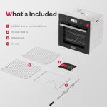 24 Inch Electric Wall Oven, ETL Certified, GASLAND 2.6 Cu.ft Built-in Single Wall Oven, 12 Cooking Functions, 3D Heating, Convection Oven with Rotisserie, Touch Control, Safety Lock, Black