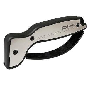 AccuSharp Knife Sharpener, Ergonomic Comfortable Handle, Compact & Easy to Use, Restore and Hone Straight & Serrated Knives, White & Black