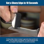 AccuSharp Knife Sharpener, Ergonomic Comfortable Handle, Compact & Easy to Use, Restore and Hone Straight & Serrated Knives, White & Black