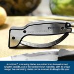 AccuSharp Knife Sharpener, Ergonomic Comfortable Handle, Compact & Easy to Use, Restore and Hone Straight & Serrated Knives, White & Black