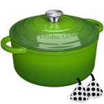Umite Chef 5QT Enameled Cast Iron Dutch Oven Pot with Lid, Heavy-Duty, Cookware for Bread Baking, Braising, Stews, Roasting, Wedding Registry Ideas & Gifts(Green)