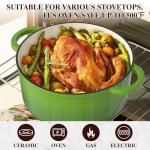 Umite Chef 5QT Enameled Cast Iron Dutch Oven Pot with Lid, Heavy-Duty, Cookware for Bread Baking, Braising, Stews, Roasting, Wedding Registry Ideas & Gifts(Green)