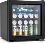 Feelfunn Beverage Refrigerator Cooler - 12 Bottle 50 Can Mini Fridge with Glass Door, Soda Wine Beer Drink Fridge - Small Refrigerator for Office Home Bedroom Dorm Bar, 1.3 Cu.Ft, Black
