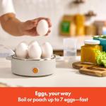 bella Electric Egg Cooker, 7 Eggs Capacity Tray, Single Stack, for Poached, Scrambled, Hard, Medium & Soft Boiled Eggs, Omelets and Steamed Dumplings, Auto Shutoff, 360 Watt, Oatmilk