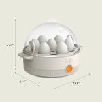 bella Electric Egg Cooker, 7 Eggs Capacity Tray, Single Stack, for Poached, Scrambled, Hard, Medium & Soft Boiled Eggs, Omelets and Steamed Dumplings, Auto Shutoff, 360 Watt, Oatmilk